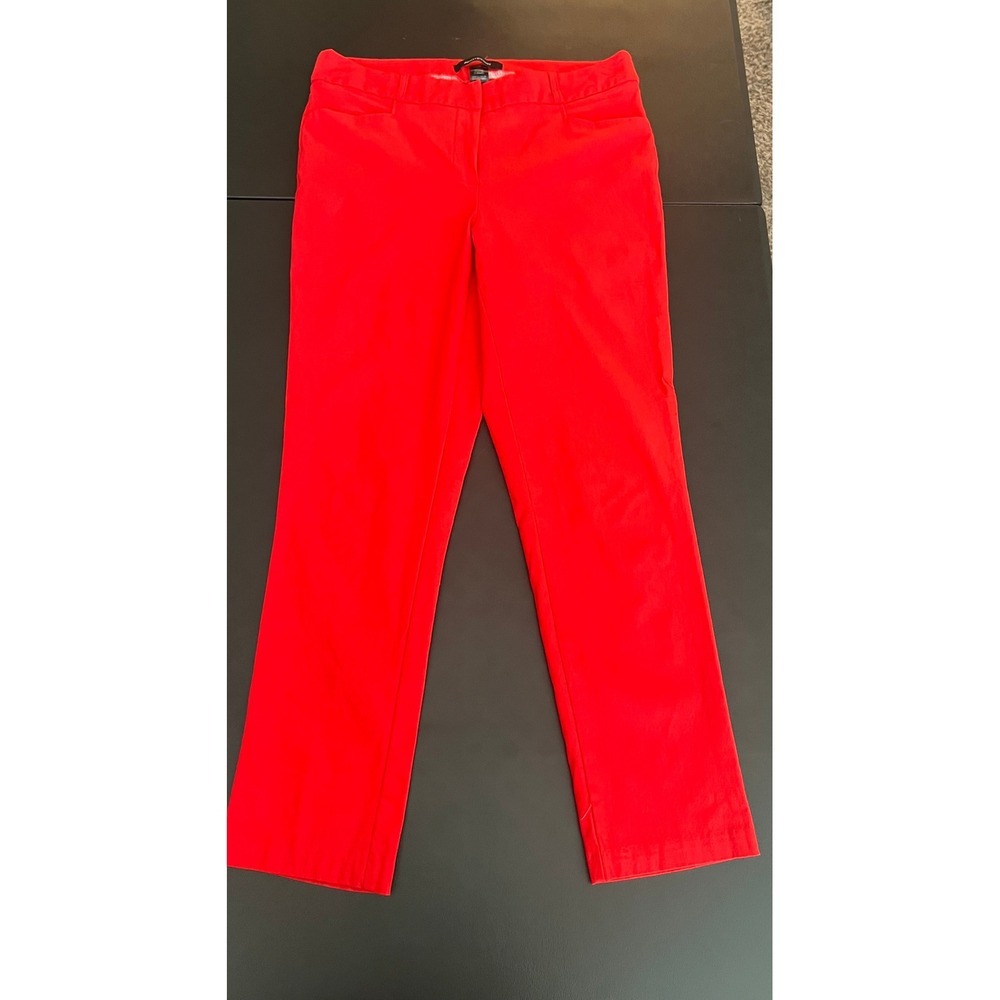 Ashley Stewart Red Straight Leg Stretch Career Trousers Pants Size 14 (1176)